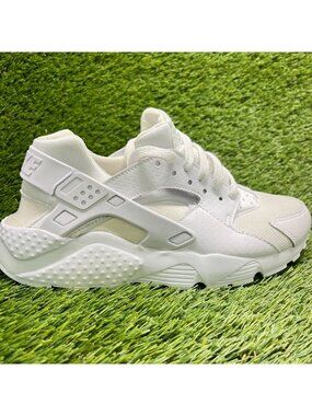 Nike Air Huarache Run Boys Size 6.5Y True White Athletic Running Shoes Sneakers